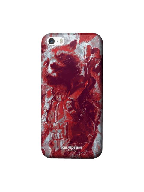 

CelfieDesign Red And Grey Quirky Charcoal Art Rocket iPhone SE Slim Back Case, Multi