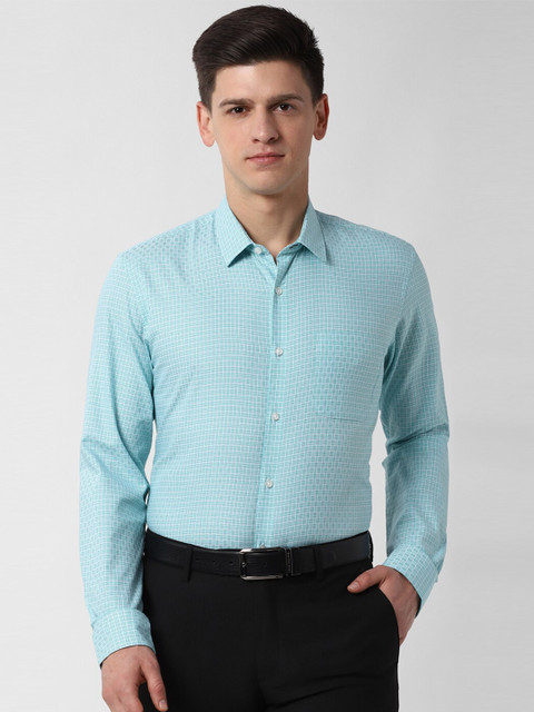 

Peter England Men Blue Slim Fit Printed Formal Shirt