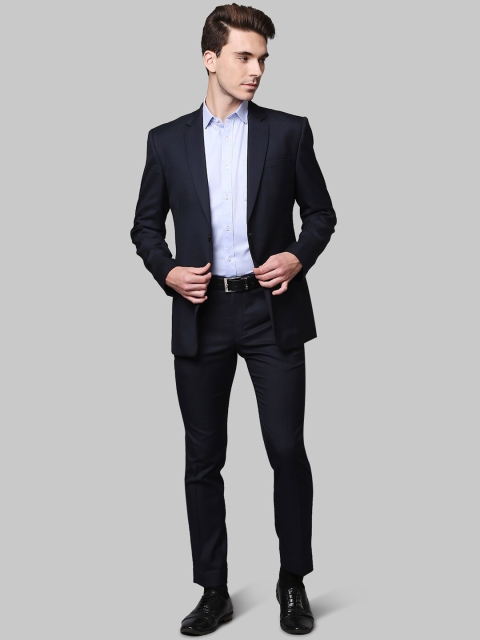 

Park Avenue Men Navy Blue Solid Super Slim Fit 2 Piece Formal Suit