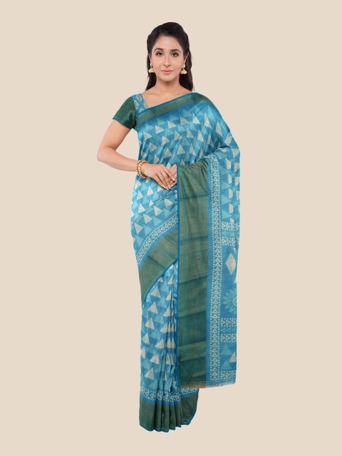 

Kalamandir Blue & Green Silk Blend Saree