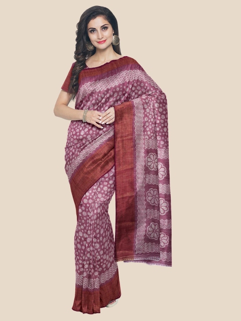 

Kalamandir Magenta Batik Printed Silk Blend Saree