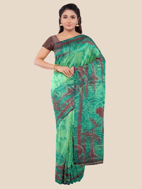 

Kalamandir Green & Maroon Printed Silk Blend Saree