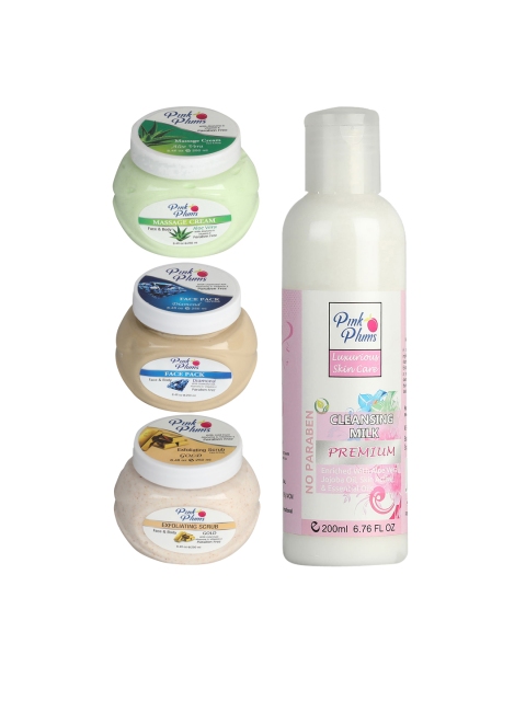 

Pink Plums Paraben Free Aloevera Charcoal Gold Face & Body Massage Creams, Multi