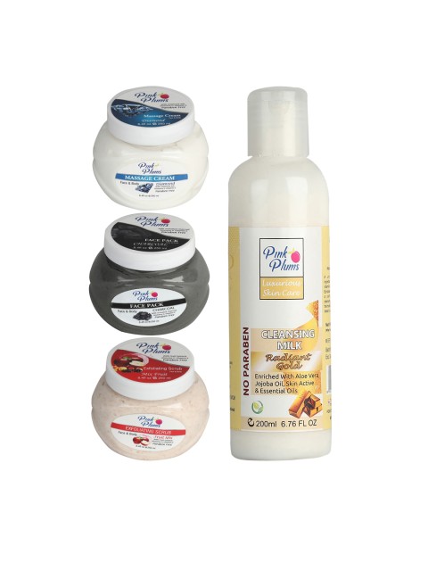 

Pink Plums Paraben Free Aloevera Charcoal Gold Face & Body Massage Creams, Multi