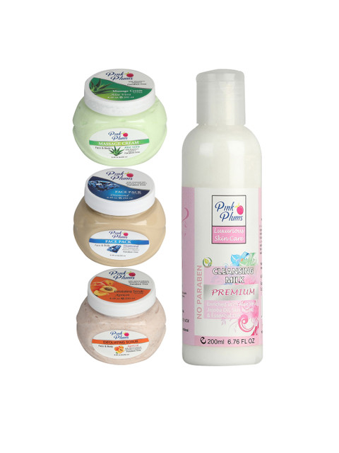 

Pink Plums Men Women Paraben Free Aloevera Charcoal Gold Face & Body Massage Creams, Multi