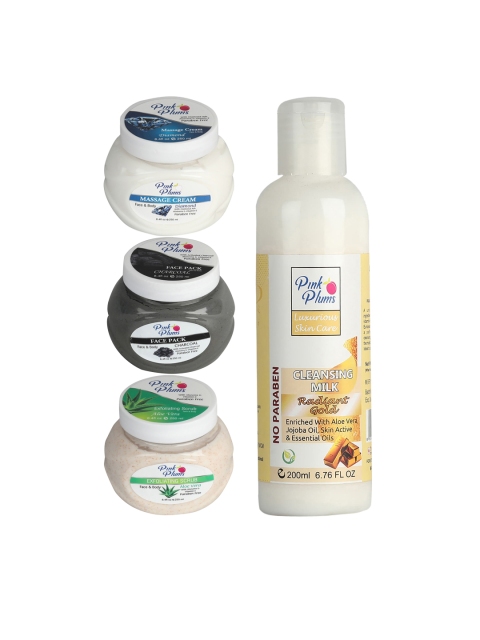 

Pink Plums Paraben Free Aloevera Charcoal Gold Face & Body Massage Creams, Multi