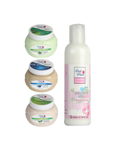 

Pink Plums Men Women Paraben Free Aloevera Charcoal Gold Face & Body Massage Creams, Multi
