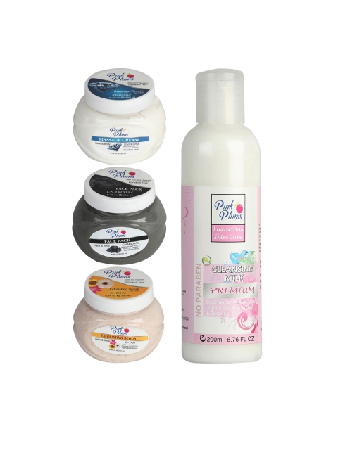 

Pink Plums Unisex Paraben Free Aloevera Charcoal Gold Face & Body Massage Creams, Multi