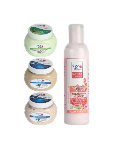

Pink Plums Men Women Paraben Free Aloevera Charcoal Gold Face & Body Massage Creams, Multi