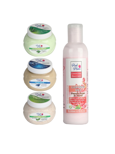 

Pink Plums Men Women Paraben Free Aloevera Charcoal Gold Face & Body Massage Creams, Multi