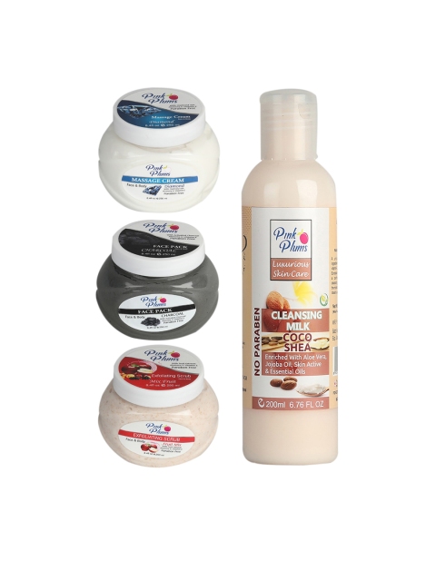 

Pink Plums Paraben Free Aloevera Charcoal Gold Face & Body Massage Creams, Multi
