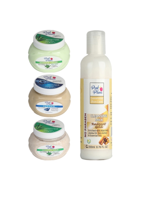 

Pink Plums Unisex Paraben Free Aloevera Charcoal Gold Face & Body Massage Creams, Multi
