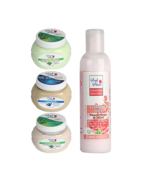 

Pink Plums Paraben Free 4-Pieces Facial Kit, Multi