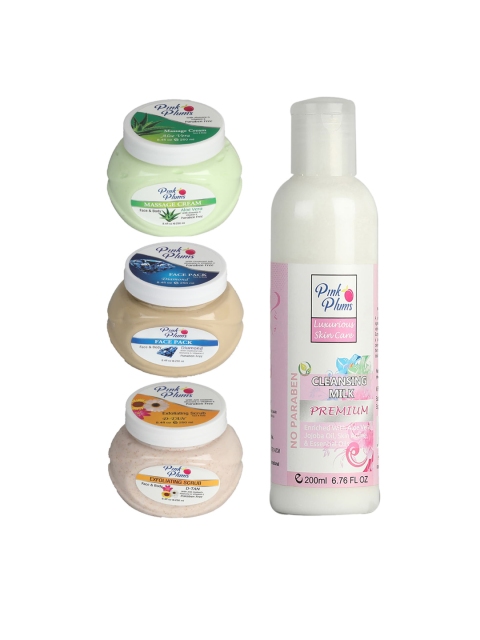 

Pink Plums Aloevera Diamond Premium D-Tan Facial Kit-4 Pieces, Multi