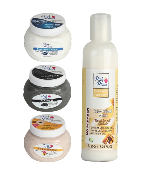 

Pink Plums Facial Kit-4 Pieces, Multi