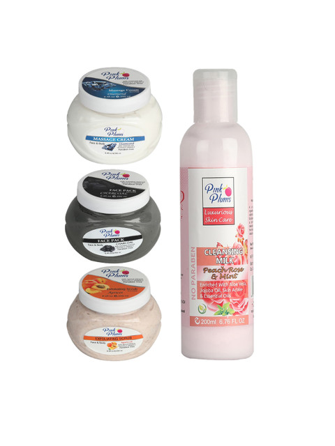 

Pink Plums Paraben Free Aloevera, Papaya & Jojoba Oil Enriched Face & Body Massage Kit, Multi