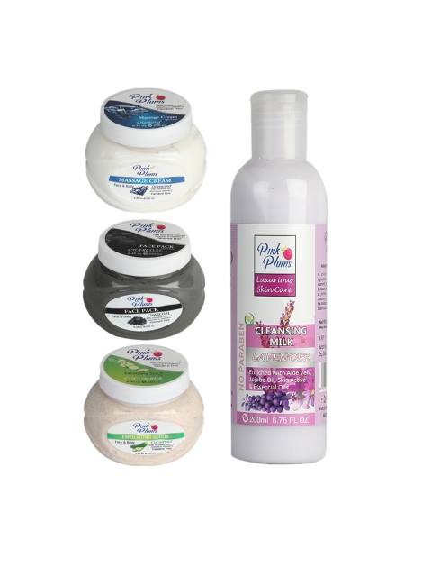 

Pink Plums Facial Kit- 4 Pieces, Multi