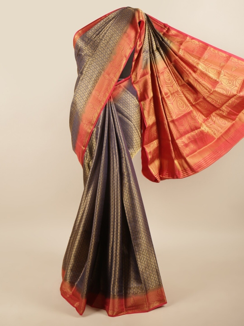 

Pothys Blue & Red Ethnic Motifs Zari Art Silk Saree