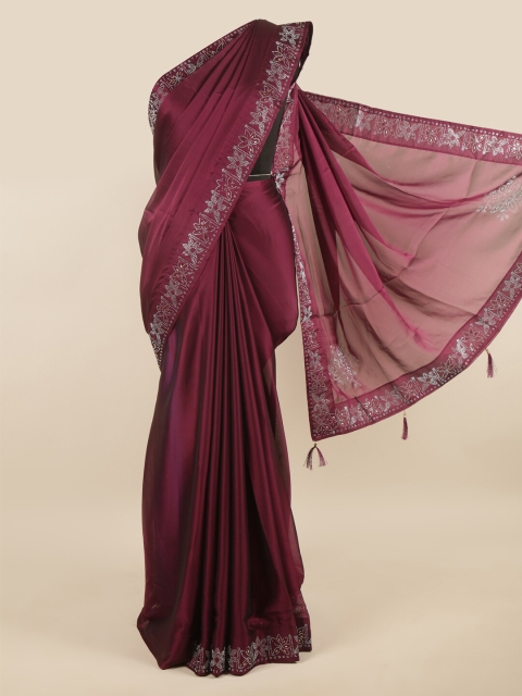 

Pothys Purple Beads and Stones Chiffon Saree