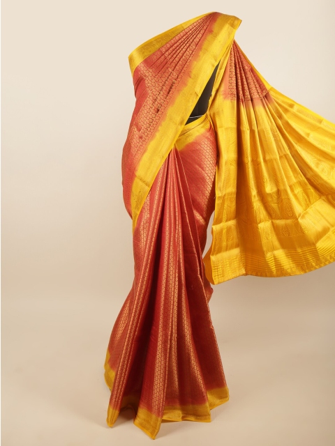 

Pothys Red & Yellow Woven Design Zari Art Silk Saree