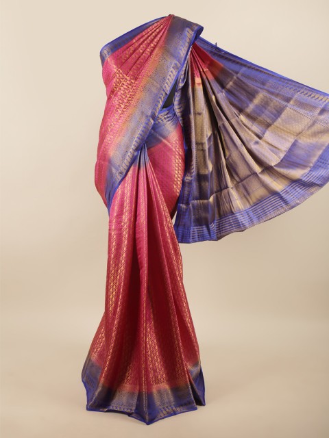 

Pothys Pink & Blue Woven Design Art Silk Saree