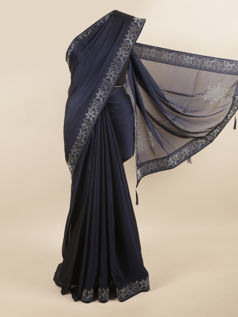 

Pothys Navy Blue Chiffon Saree