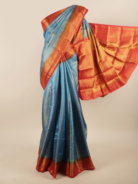 

Pothys Blue & Red Ethnic Motifs Zari Art Silk Saree
