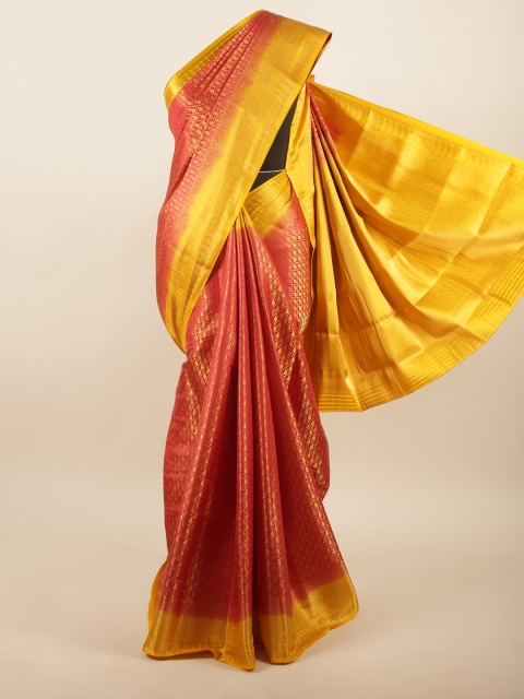 

Pothys Red & Yellow Ethnic Motifs Zari Art Silk Saree