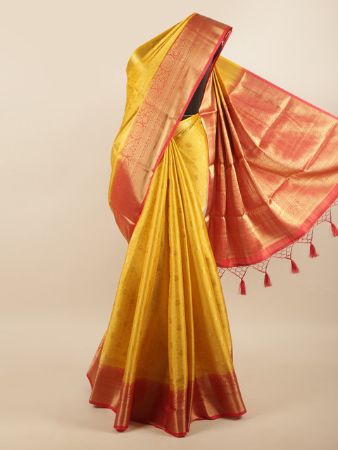 

Pothys Yellow & Red Woven Design Zari Art Silk Saree