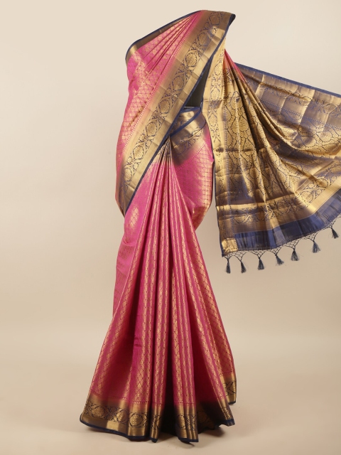 

Pothys Pink & Navy Blue Woven Design Zari Art Silk Saree