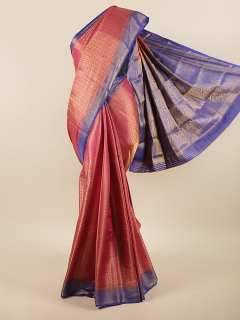 

Pothys Pink & Blue Woven Design Zari Art Silk Saree