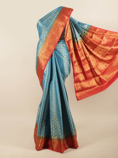 

Pothys Blue & Red Ethnic Motifs Zari Art Silk Saree