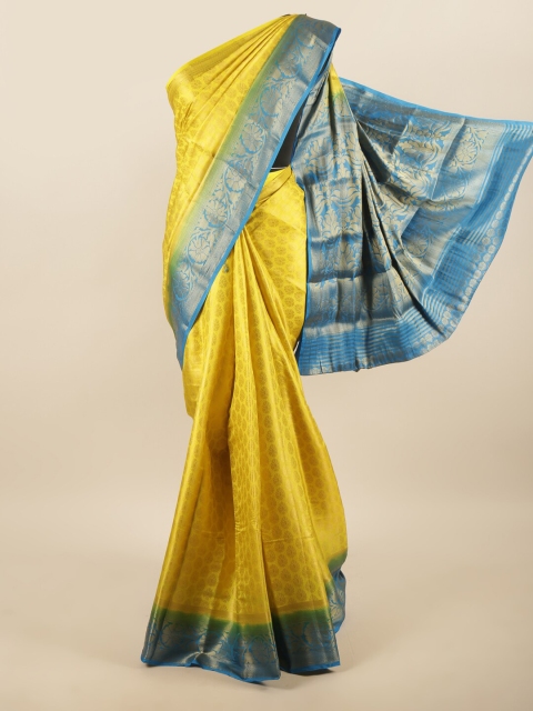 

Pothys Yellow & Blue Ethnic Motifs Zari Art Silk Saree