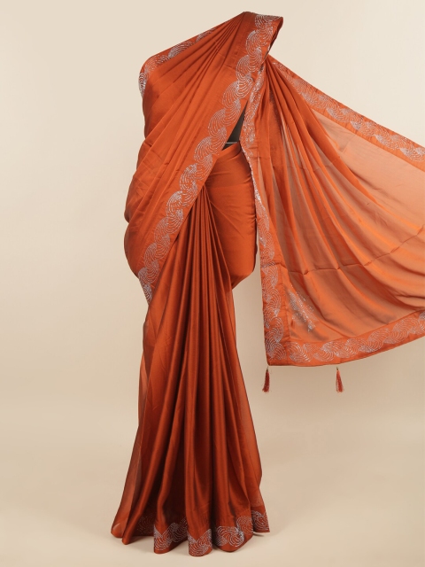 

Pothys Brown & Silver Embellished Saree