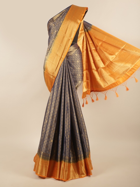 

Pothys Blue & Orange Woven Design Art Silk Saree