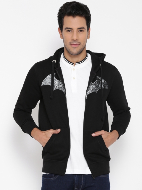 

Arkham Asylum Men Black Printed Hooded Sweatshirt