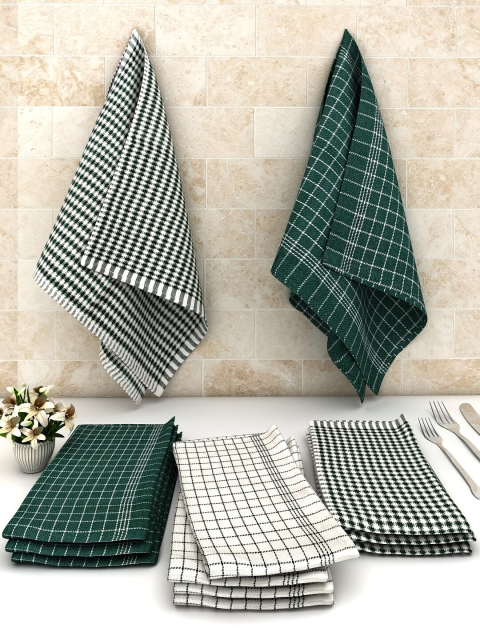 

Athom Trendz Set Of 12 Multicoloured Checked Cotton Multipurpose Kitchen Towels, Multi