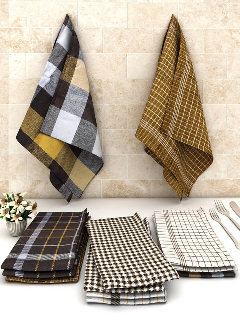 

Athom Trendz Multicoloured Pack Of 12 Checked Cotton Multipurpose Cleaning Cloth, Multi