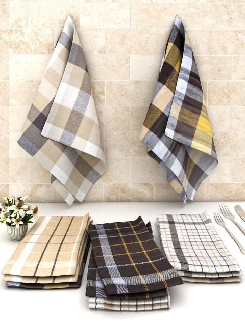 

Athom Trendz Pack of 12 Checked 245GSM Cotton Multipurpose Kitchen Towel, Multi