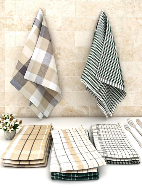 

Athom Trendz Pack Of 12 Black & Yellow Checked Cotton Cleaning Cloth