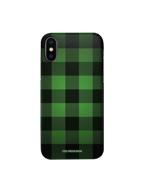 

CelfieDesign Green & Black Checkmate iPhone X Slim Back Case