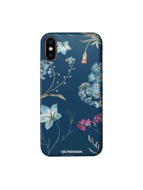 

CelfieDesign Blue & Pink Floral Printed iPhone X Slim Back Case