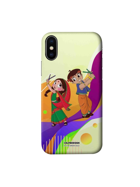 

CelfieDesign Multi-Coloured Dancing Bheem And Chutki iPhone X Slim Back Case