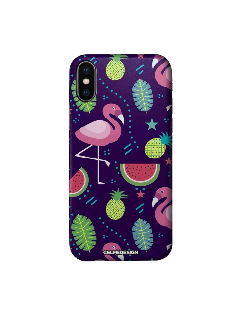 

CelfieDesign Blue & Pink Printed Plastic iPhone X Slim Back Case