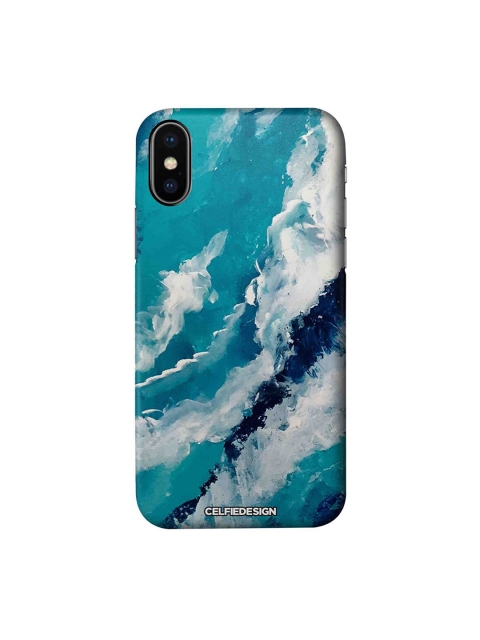 

CelfieDesign Blue & Grey Frothy Waves Plastic iPhone X Slim Back Case