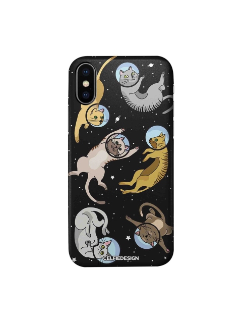 

CelfieDesign Black & Grey Cat in Space Plastic iPhone X Slim Back Case