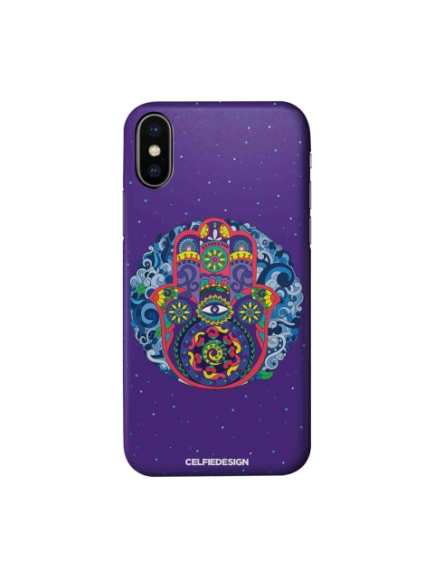 

CelfieDesign Purple & Red Humsa Mandala iPhone X Slim Back Case