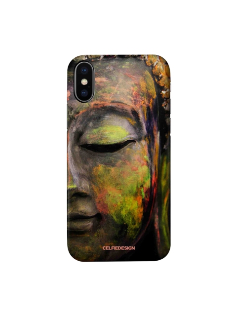 

CelfieDesign Black & Green Buddha Art iPhone X Slim Back Case
