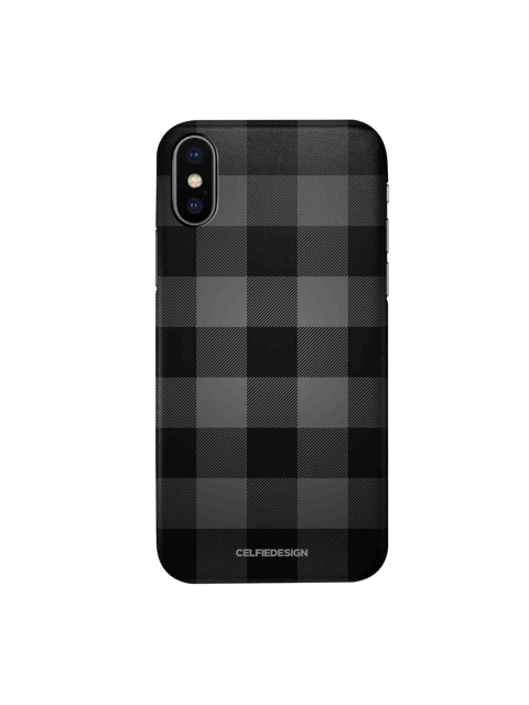 

CelfieDesign Grey & Black Checked iPhone X Slim Back Case