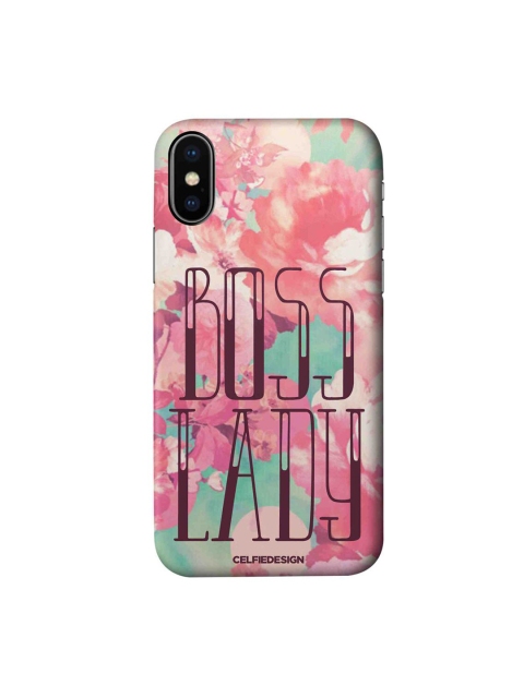 

CelfieDesign Pink & White Boss Lady Plastic iPhone X Slim Back Case